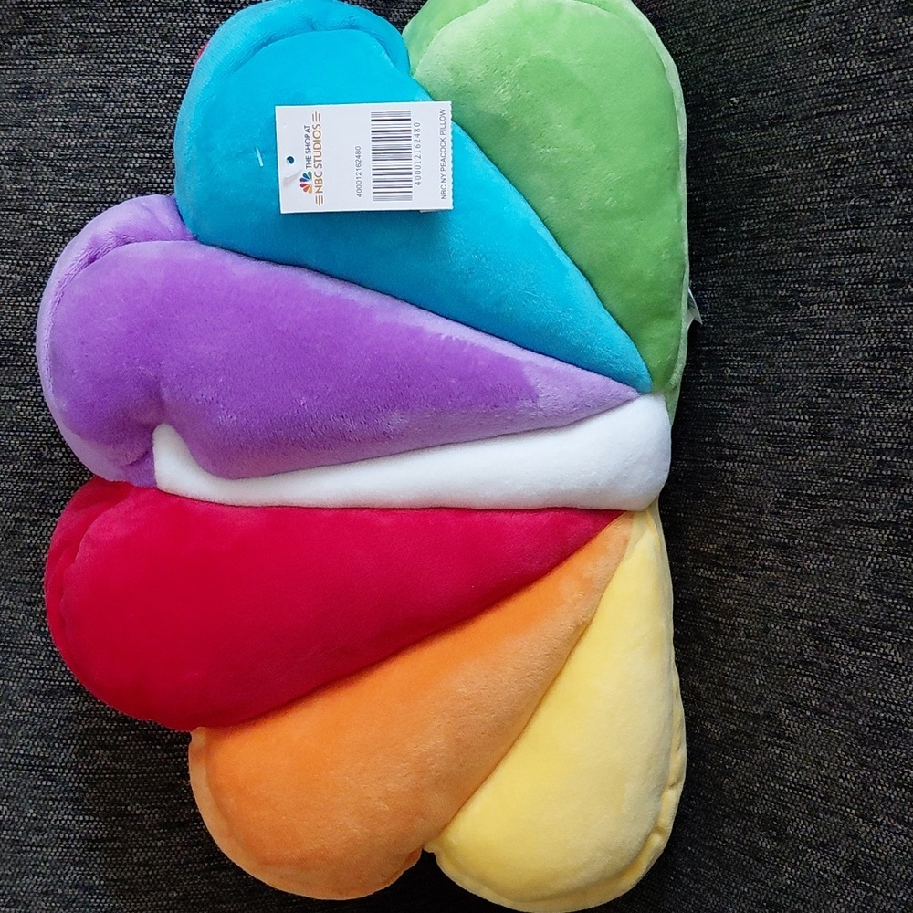 NBC Peacock Rainbow Cloud Pillow